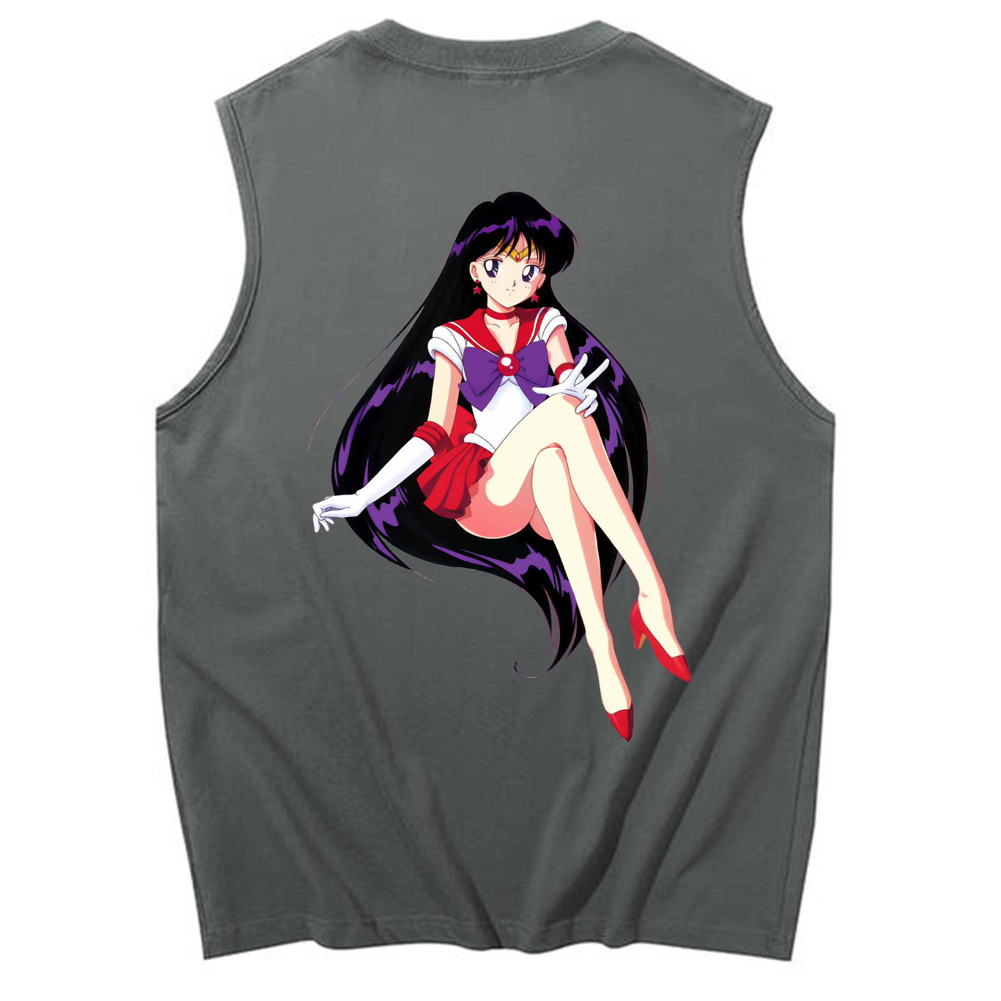 （画像用） 美少女戦士セーラームーン 火野レイ ひの レイ Sailor Moon Hino Rei （セーラーマーズ,Sailor Mars） コットン100％タンクトップ（背面プリント）